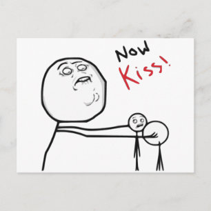 Kiss Rage Face Comic Meme Briefkaart