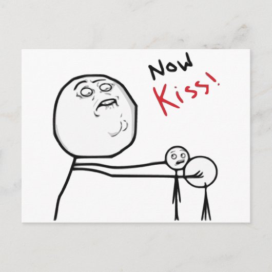 Kiss Rage Face Comic Meme Briefkaart (Voorkant)