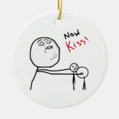 Kiss Rage Face Comic Meme Keramisch Ornament (Voorkant)