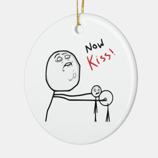 Kiss Rage Face Comic Meme Keramisch Ornament (Links)