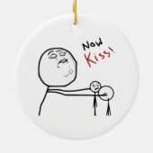 Kiss Rage Face Comic Meme Keramisch Ornament (Achterkant)