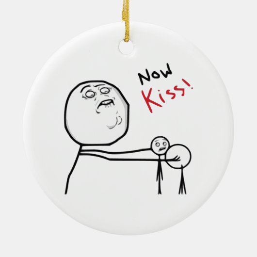 Kiss Rage Face Comic Meme Keramisch Ornament (Achterkant)