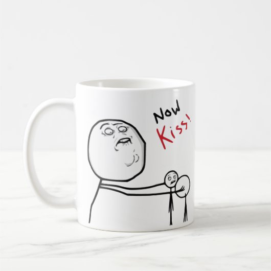 Kiss Rage Face Comic Meme Koffiemok (Links)