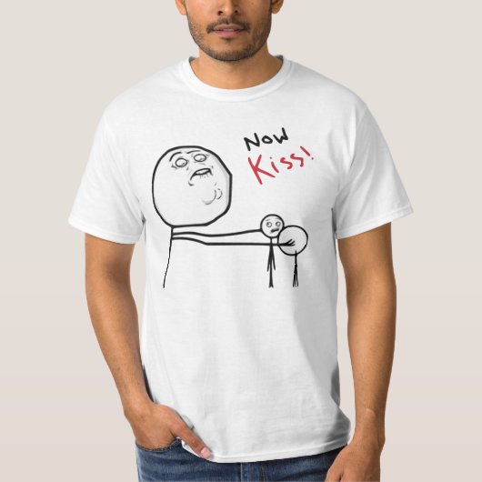 Kiss Rage Face Comic Meme T-shirt (Voorkant)