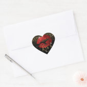 Kiss Red en Gold Glitter Lips Hart Sticker (Envelop)