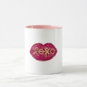 Kiss Red Lips Gold Glitter XOXO Mok (Midden)