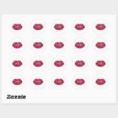 Kiss Red Lips Gold Glitter XOXO Ronde Sticker (Vel)