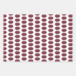 Kiss Red Lips Inpakpapier Vel