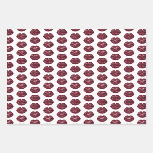 Kiss Red Lips Inpakpapier Vel (Voorkant)