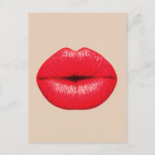 KISS RED LIPS MOUTH BRIEFKAART