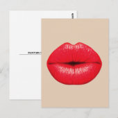 KISS RED LIPS MOUTH BRIEFKAART (Voorkant / Achterkant)