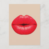 KISS RED LIPS MOUTH BRIEFKAART (Voorkant)