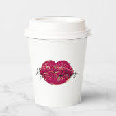 Kiss Red Lips Papieren Bekers (Voorkant)