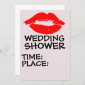 KISS RED LIPS WEDDING SHOWER PARTIJ INVITATIONS KAART (Voorkant / Achterkant)