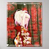 Kiss Shot Yukata Glitch Poster (Voorkant)