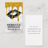 Kiss Stain | Gouden Glitter Drip | Boke Achtergron Visitekaartje (Voorkant / Achterkant)
