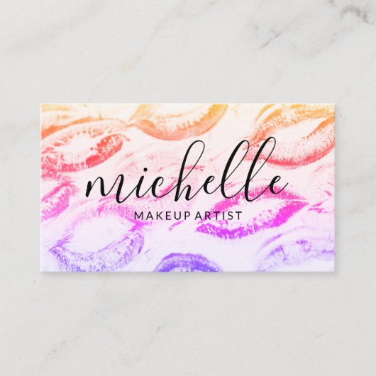 Kiss Stains Achtergrond | make-up Visitekaartje (Voorkant)