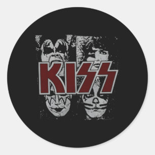 Kiss Stencil Ronde Sticker