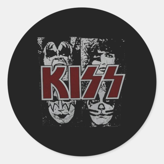 Kiss Stencil Ronde Sticker (Voorkant)