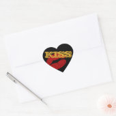 KISS sticker Hart, Rode Lippen - Liefde / Feest (Envelop)