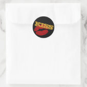 KISS-sticker, Rode Lippen - Liefde / Feest aangepa Ronde Sticker (Tas)
