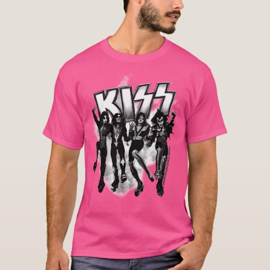 Kiss The Band - Destroyer Zwart-wit Fog Log T-shirt (Voorkant)