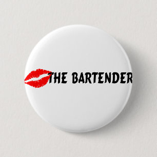 Kiss The Bartender Ronde Button 5,7 Cm