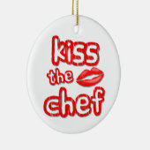 Kiss The Chef kerstversiering Keramisch Ornament (Rechts)