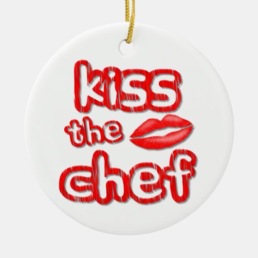 Kiss The Chef kerstversiering Keramisch Ornament (Voorkant)