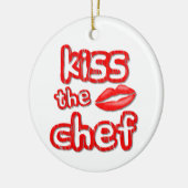 Kiss The Chef kerstversiering Keramisch Ornament (Links)
