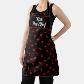 Kiss the Chef Red Lip Print Lipstick Zwart Schort (Insitu)