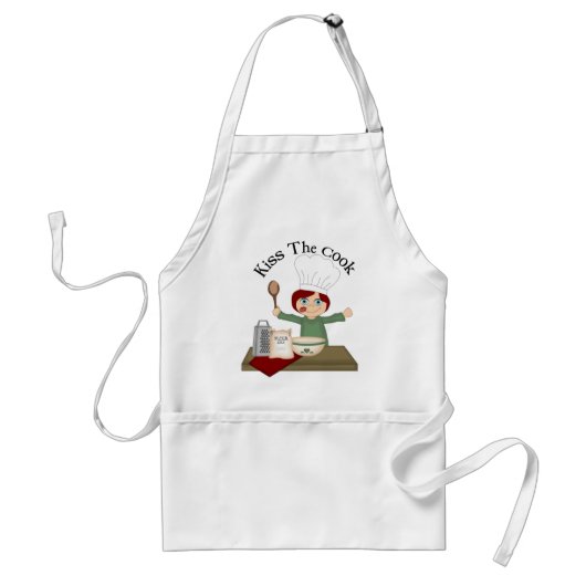 Kiss The Cook Apron Standaard Schort (Voorkant)