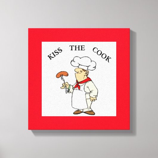"KISS THE COOK" CHEF CANVAS AFDRUK (Voorkant)