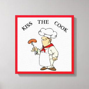 "KISS THE COOK" CHEF CANVAS AFDRUK