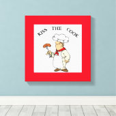 "KISS THE COOK" CHEF CANVAS AFDRUK (Insitu (Houten vloer))