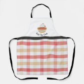 Kiss The Cook Cozy Kitchen Plaid Adult Apron Schort (Voorkant)