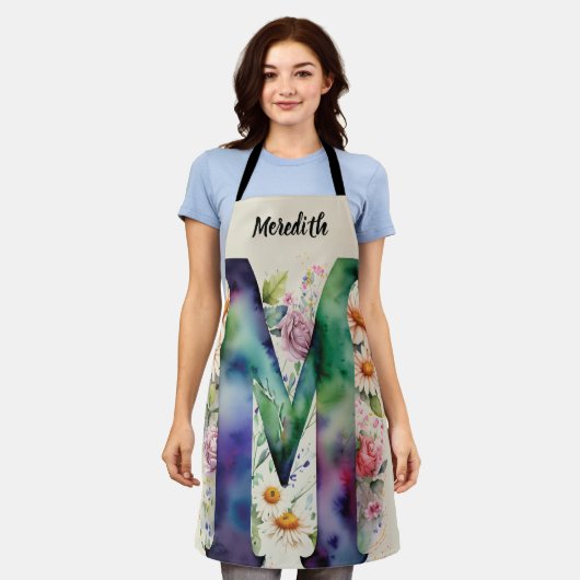 Kiss The Cook Food Chef Keuken BBQ Baker Monogram Schort (Gedragen)