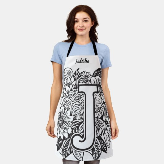 Kiss The Cook Food Chef Keuken BBQ Baker Monogram Schort (Gedragen)