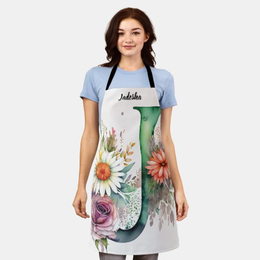 Kiss The Cook Food Chef Keuken BBQ Baker Monogram Schort (Gedragen)