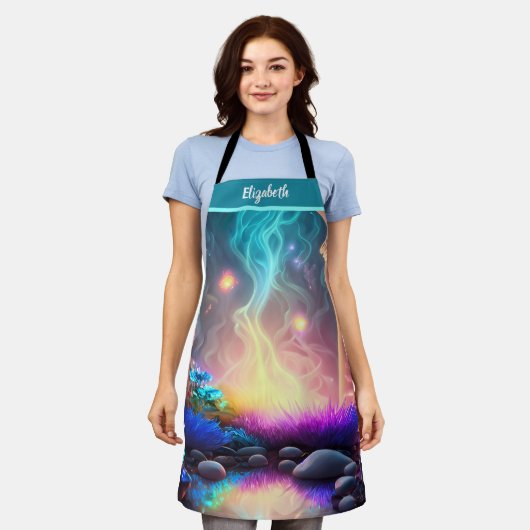 Kiss The Cook Food Chef Keuken BBQ Baker Neon Schort (Gedragen)