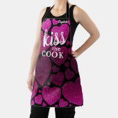 Kiss The Cook Food Chef Kitchen BBQ Baker Glitter Schort (Insitu)
