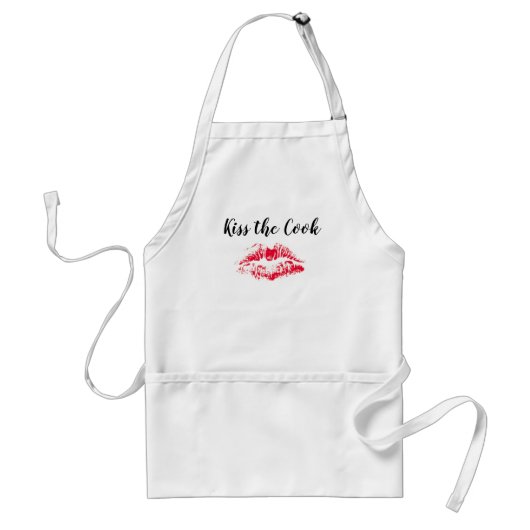 Kiss The Cook Funny Quote Standaard Schort (Voorkant)