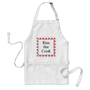 Kiss the Cook Kitchen Custom Retro Saying Standaard Schort