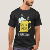 Kiss the Irish Beer St. Patrick’s Day Black shirt (Voorkant)