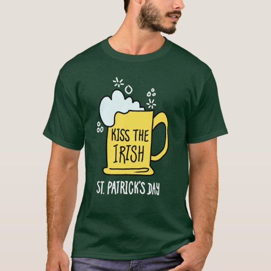 Kiss the Irish Beer St Patrick’s Day T-Shirt (Voorkant)