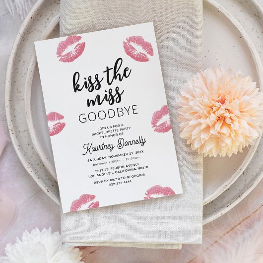 Kiss The Miss Goodbye Bachelorette Party Kaart