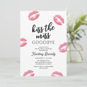 Kiss The Miss Goodbye Bachelorette Weekend Kaart (Staand voorkant)