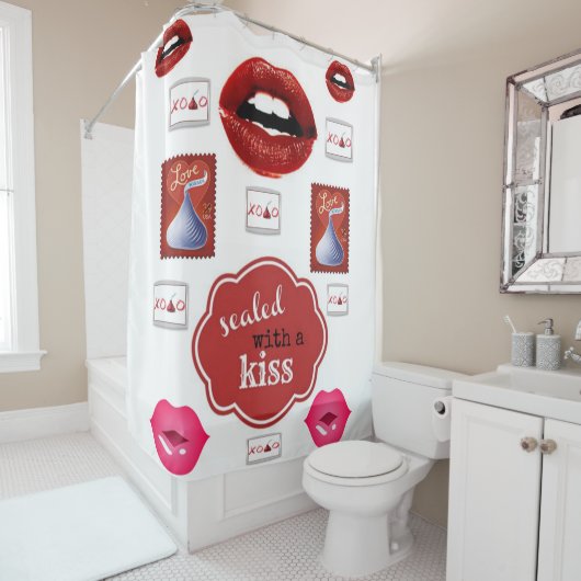 Kiss tieners douchegordijn (In situ)