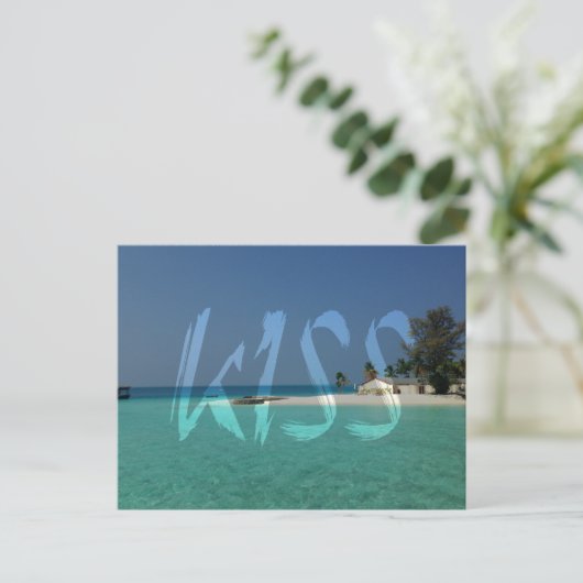 Kiss Transparant White Graffiti Briefkaart (Staand voorkant)