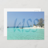 Kiss Transparant White Graffiti Briefkaart (Voorkant / Achterkant)